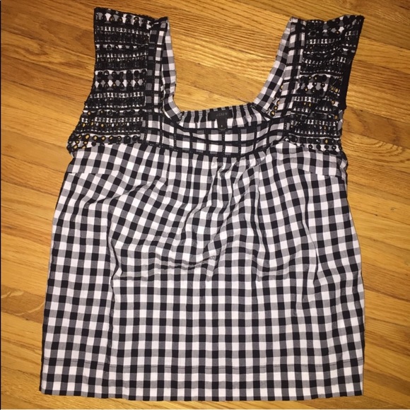J. Crew Tops - J Crew Buffalo plaid embroidery tank J. Crew Tops - J Crew Buffalo plaid embroidery tank